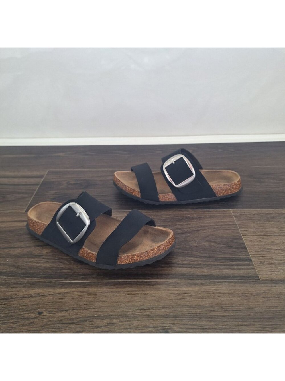💙 Bjorndal Faux Leather Cork Sandals Size 7 Comfy Boho Lounge Casual